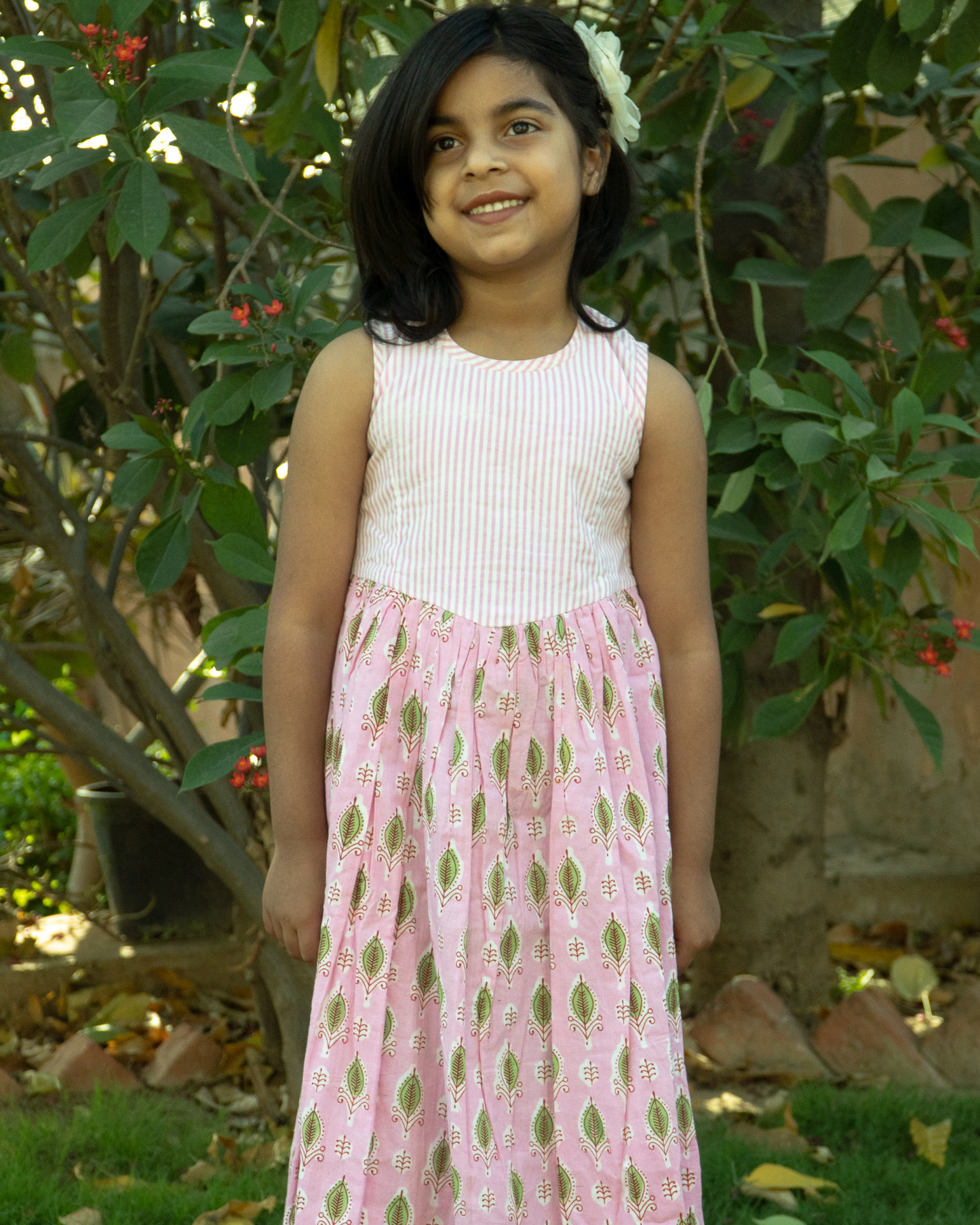 Kids Pink meadow Maxi Dress