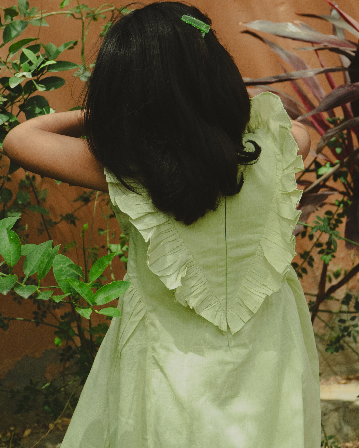 Lime Mul-Cotton Dress