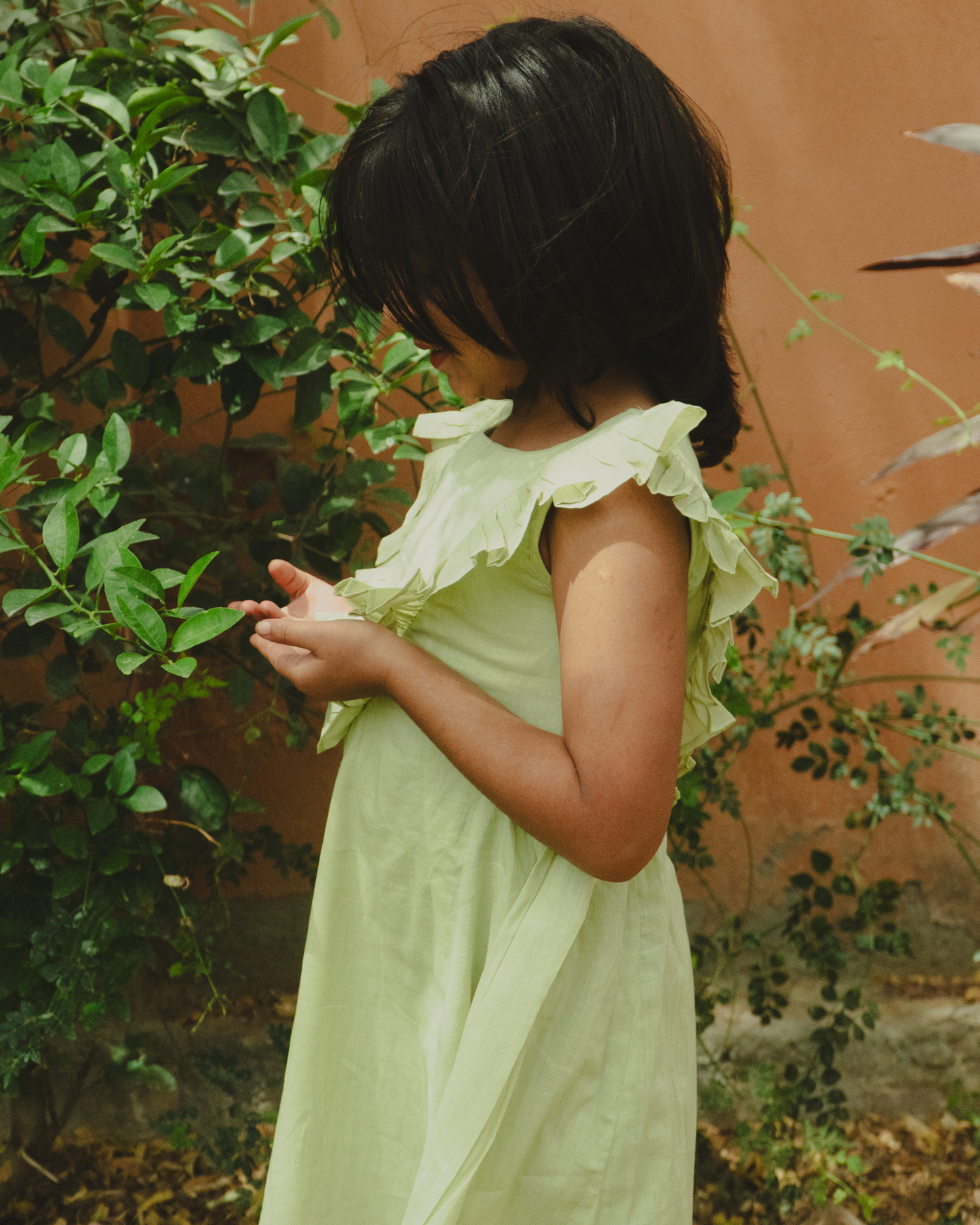 Lime Mul-Cotton Dress
