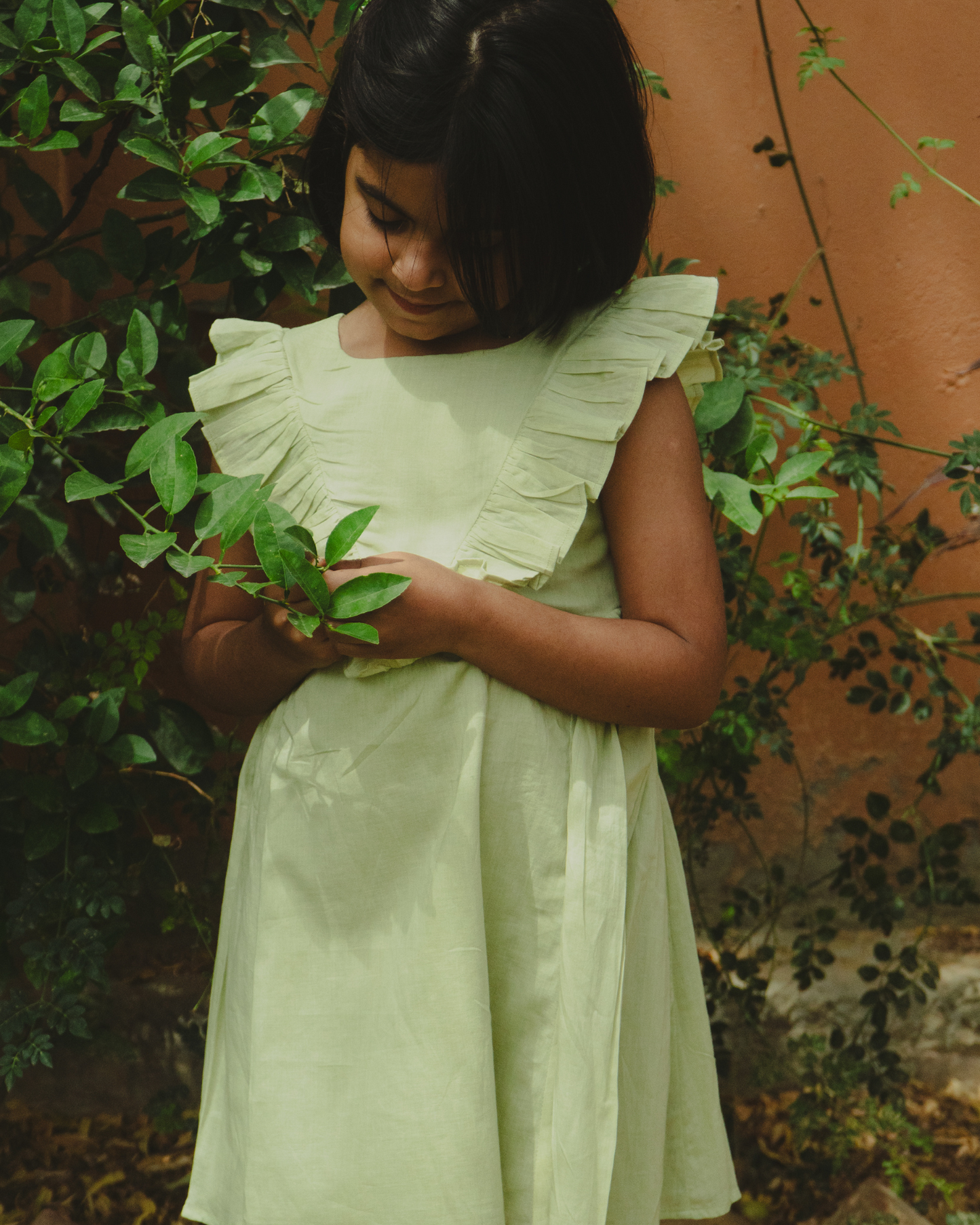 Lime Mul-Cotton Dress
