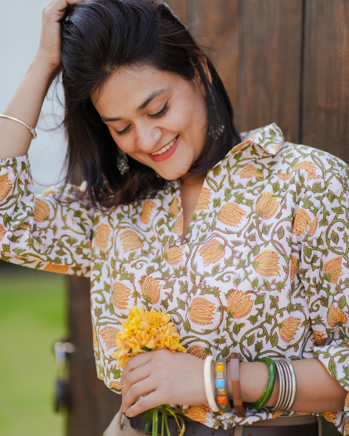 Zinnia Hand Block Printed Top