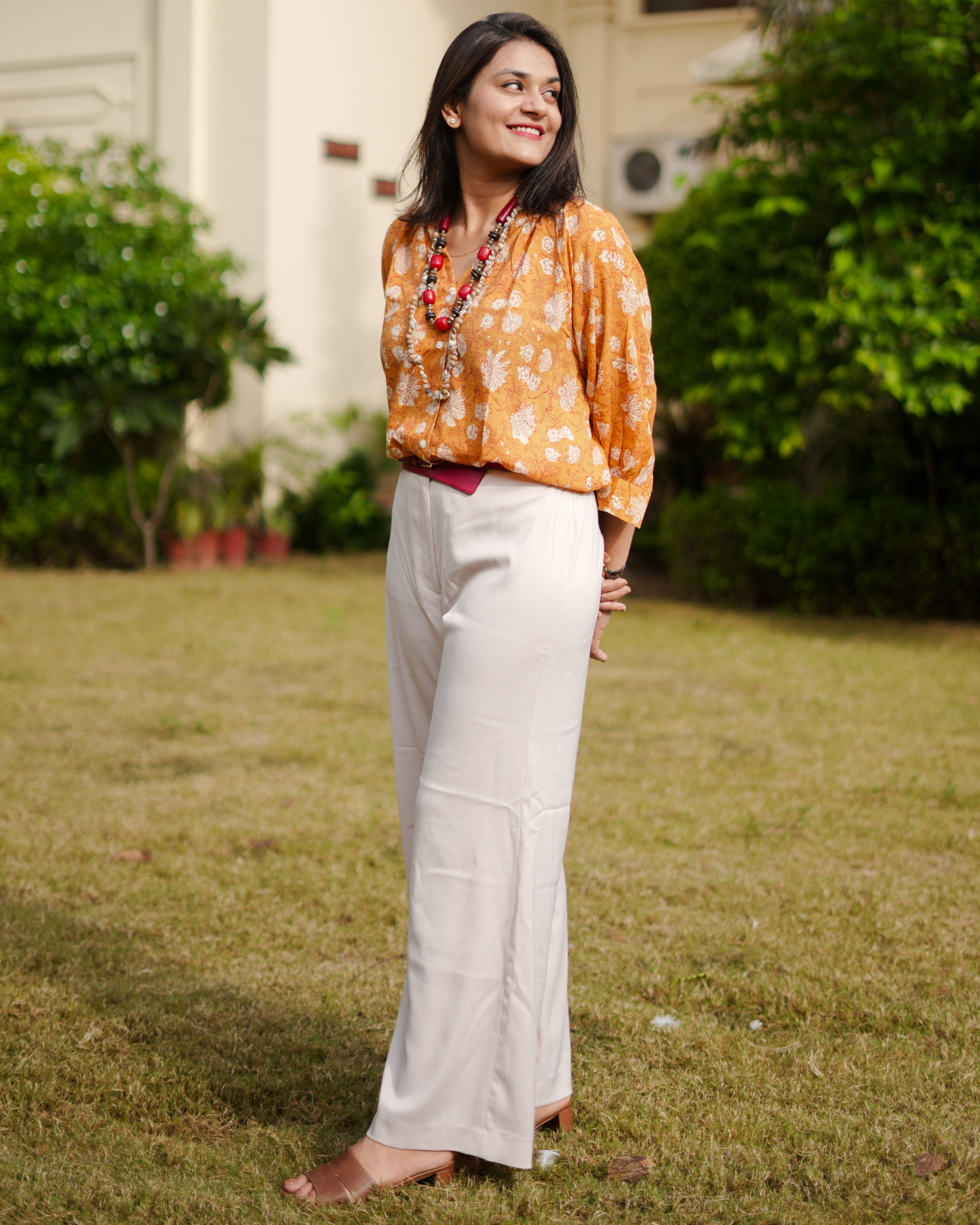 Ochre Hand Block Printed Top