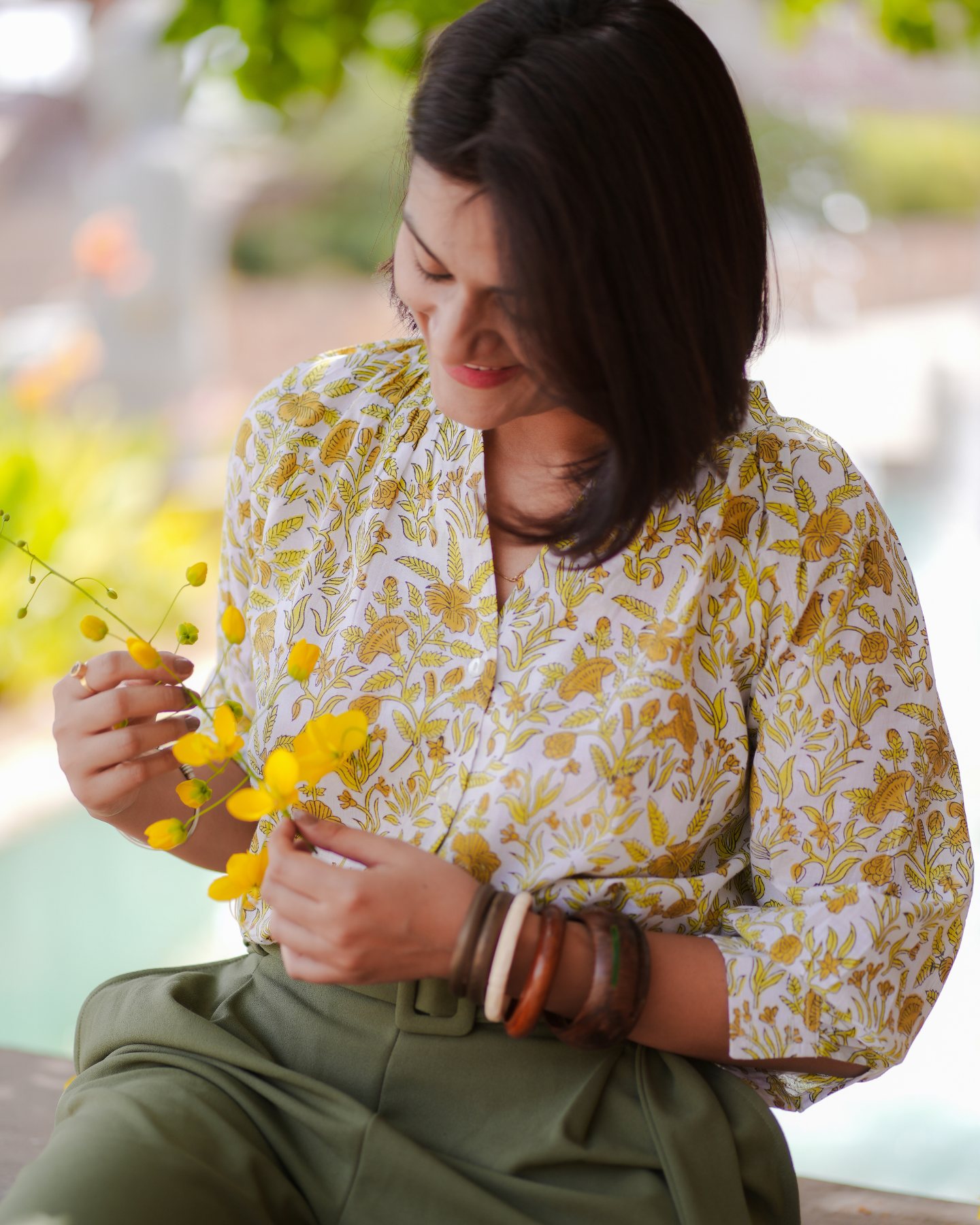 Audrey Handblock Printed Top