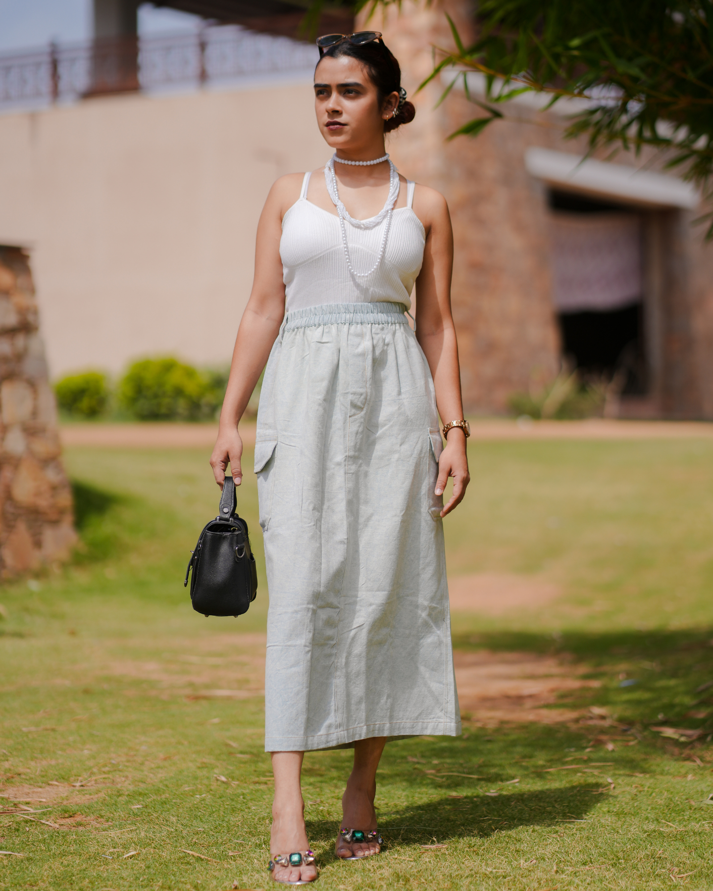 Elsie Stone-Washed Canvas Skirt