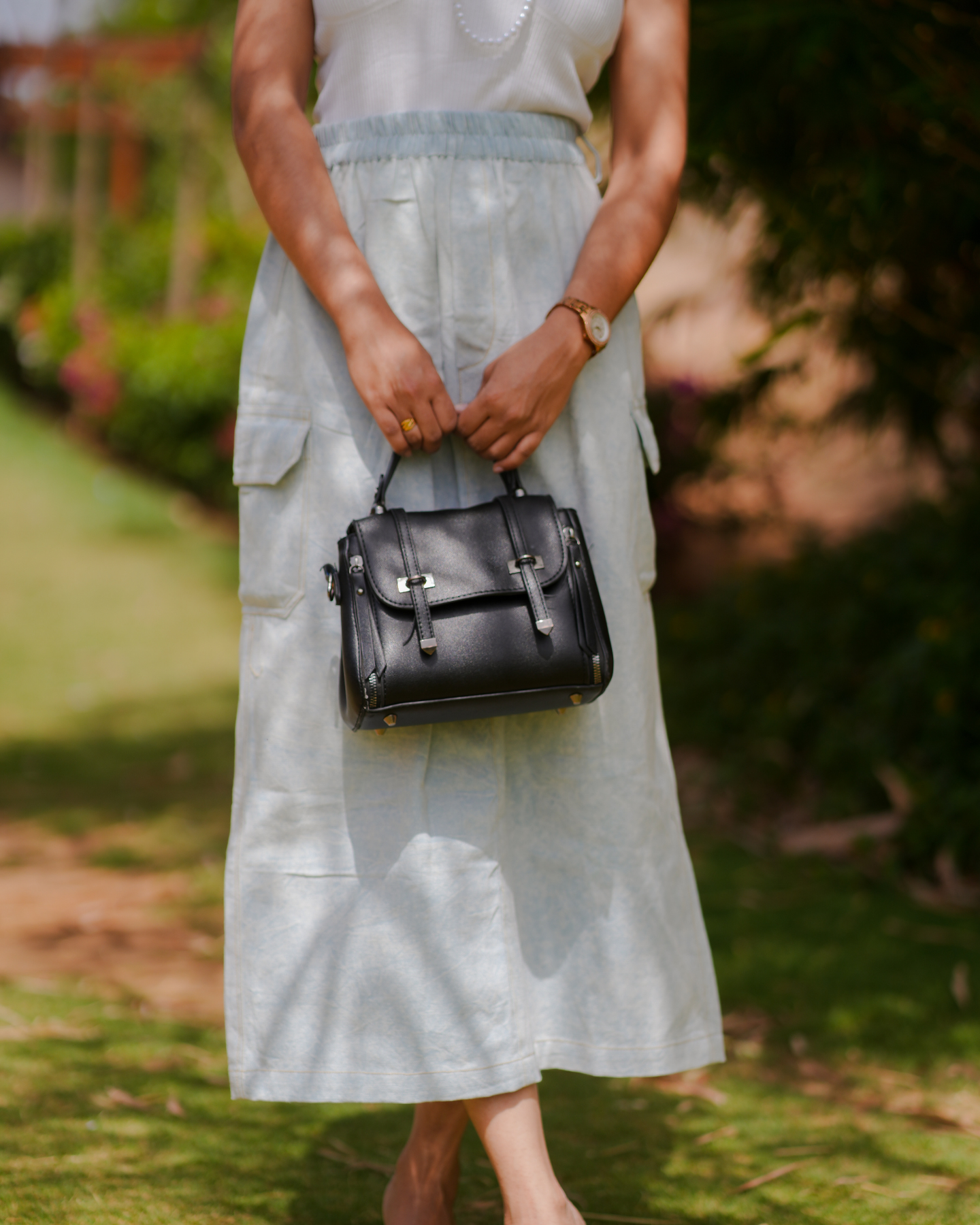 Elsie Stone-Washed Canvas Skirt