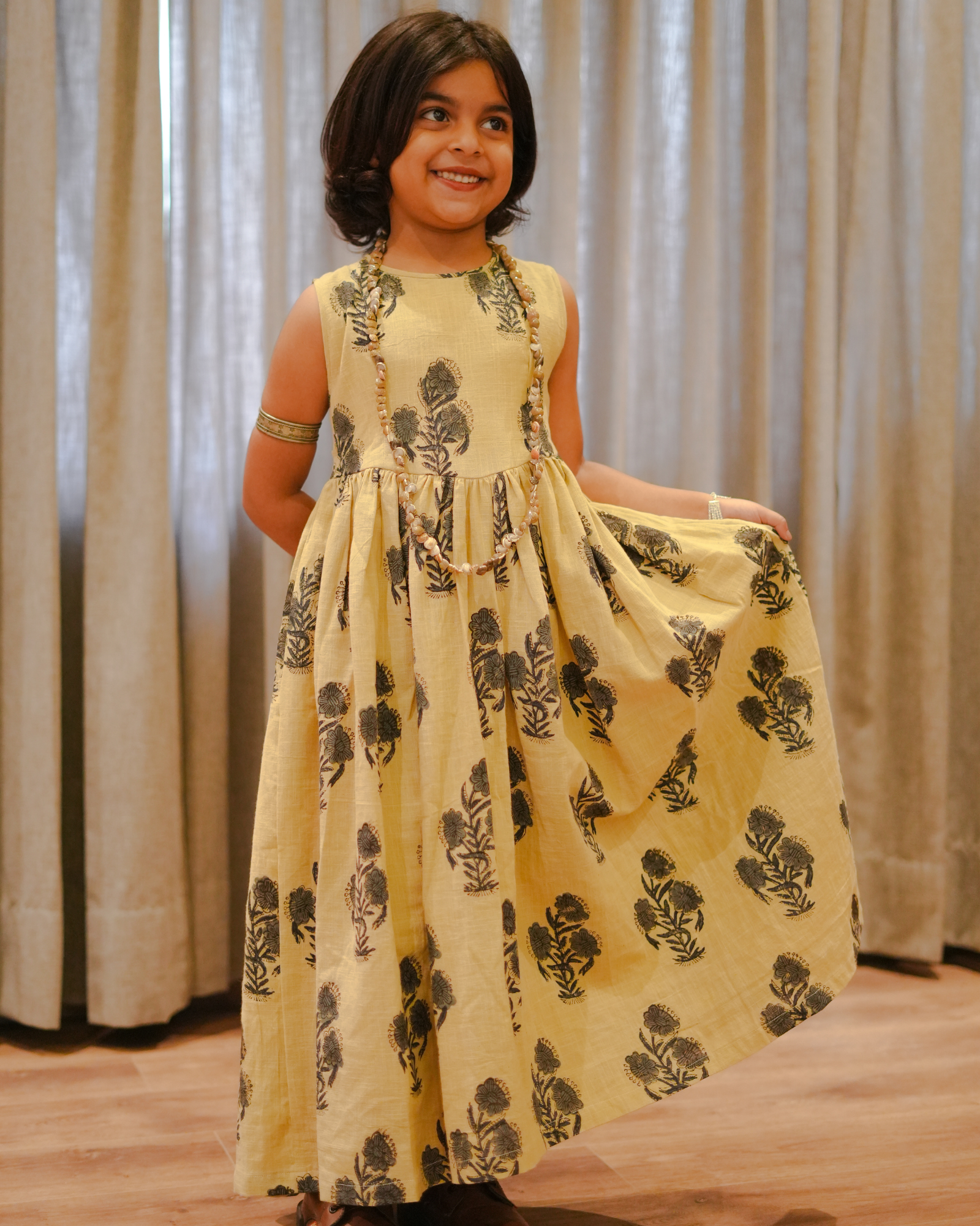 KALAMKARI HAND BLOCK PRINT SLUB COTTON DRESS