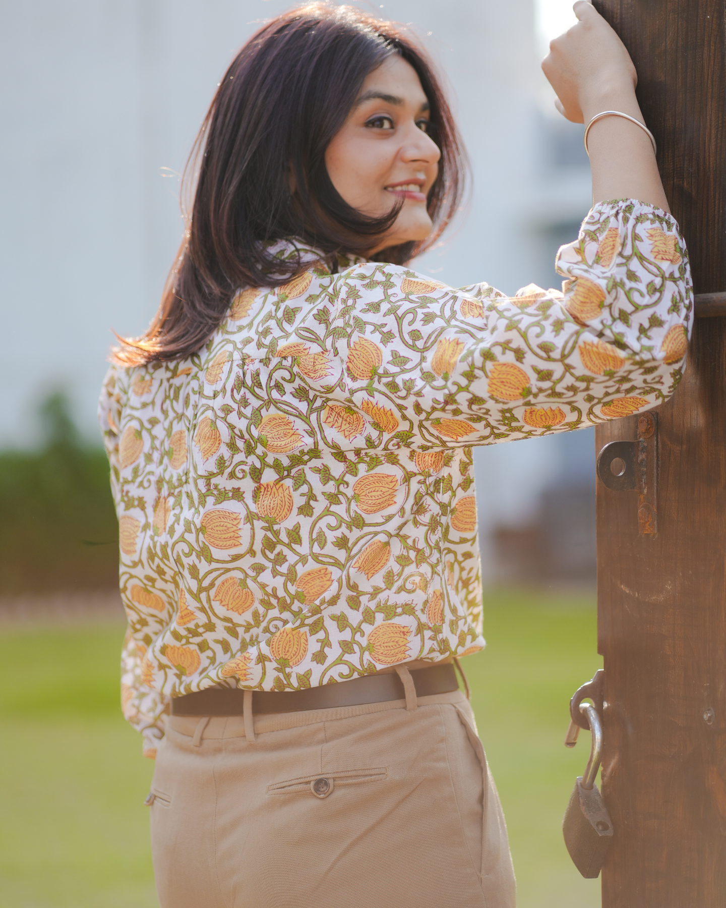 Zinnia Hand Block Printed Top