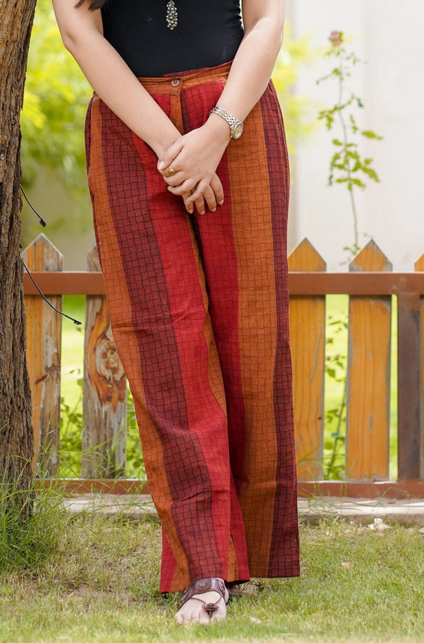 Bagru Hand Block Printed Mid-Rise Pant