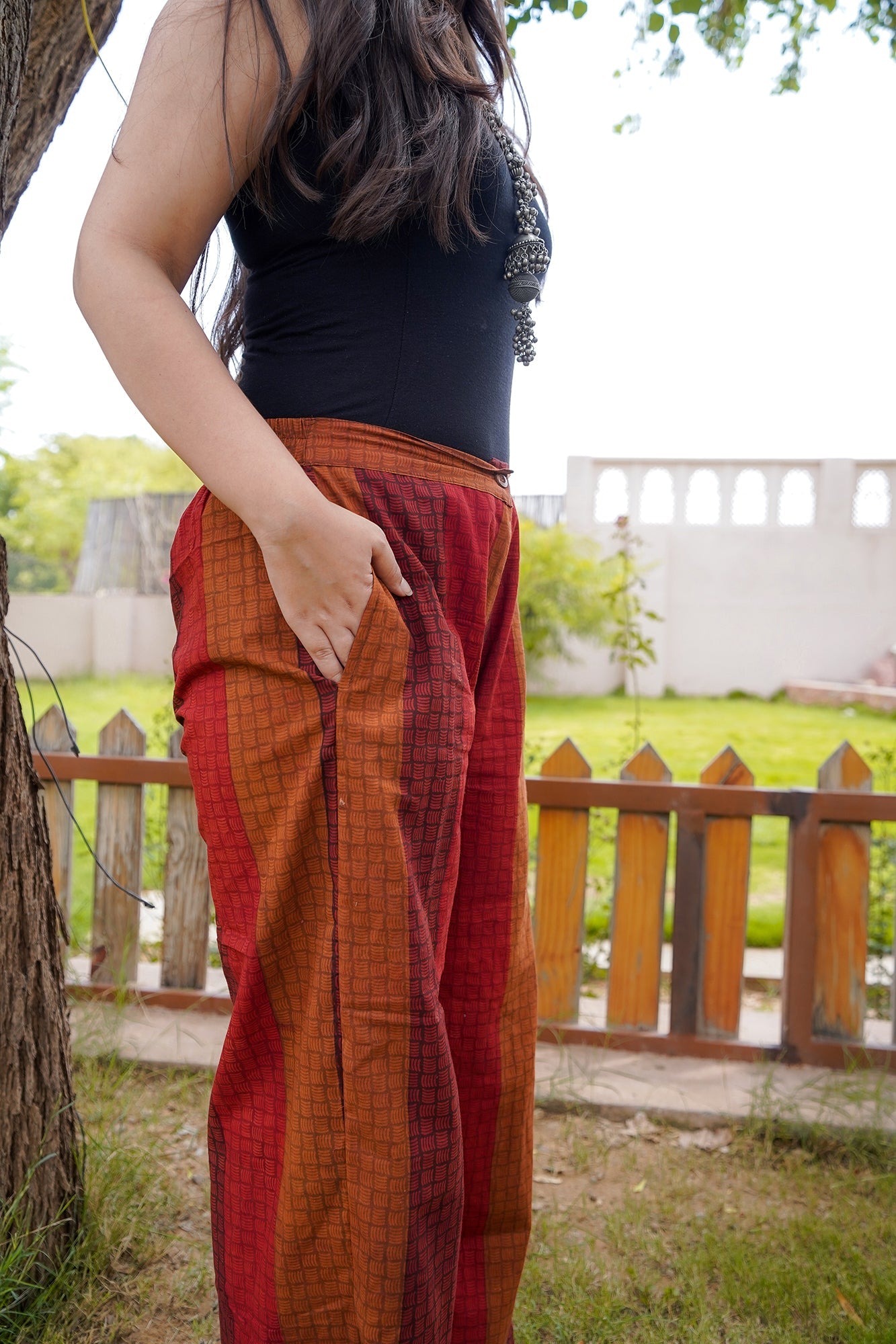 Bagru Hand Block Printed Mid-Rise Pant