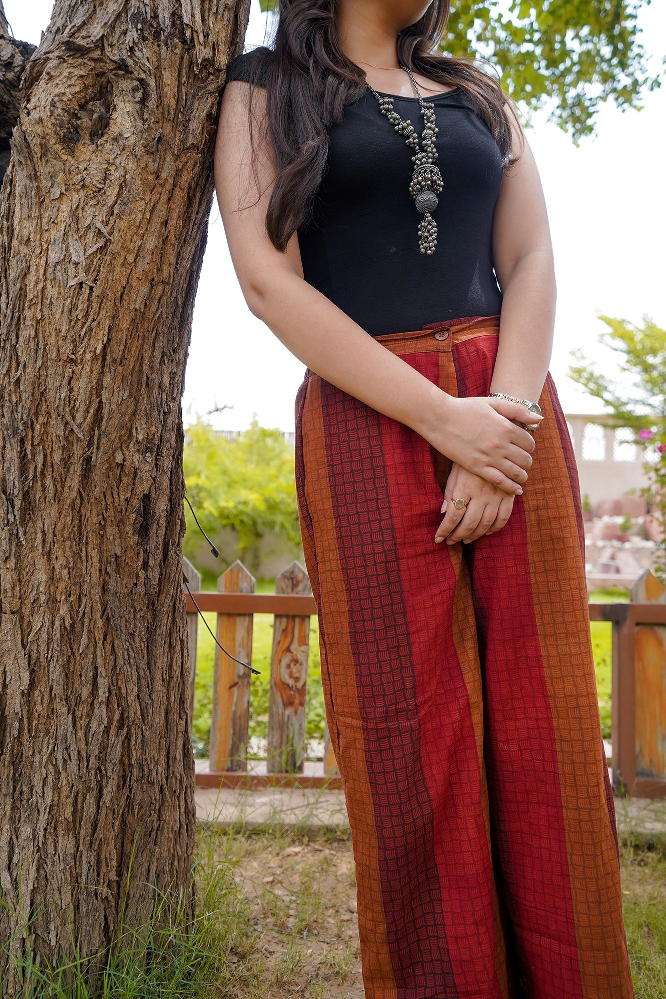 Bagru Hand Block Printed Mid-Rise Pant