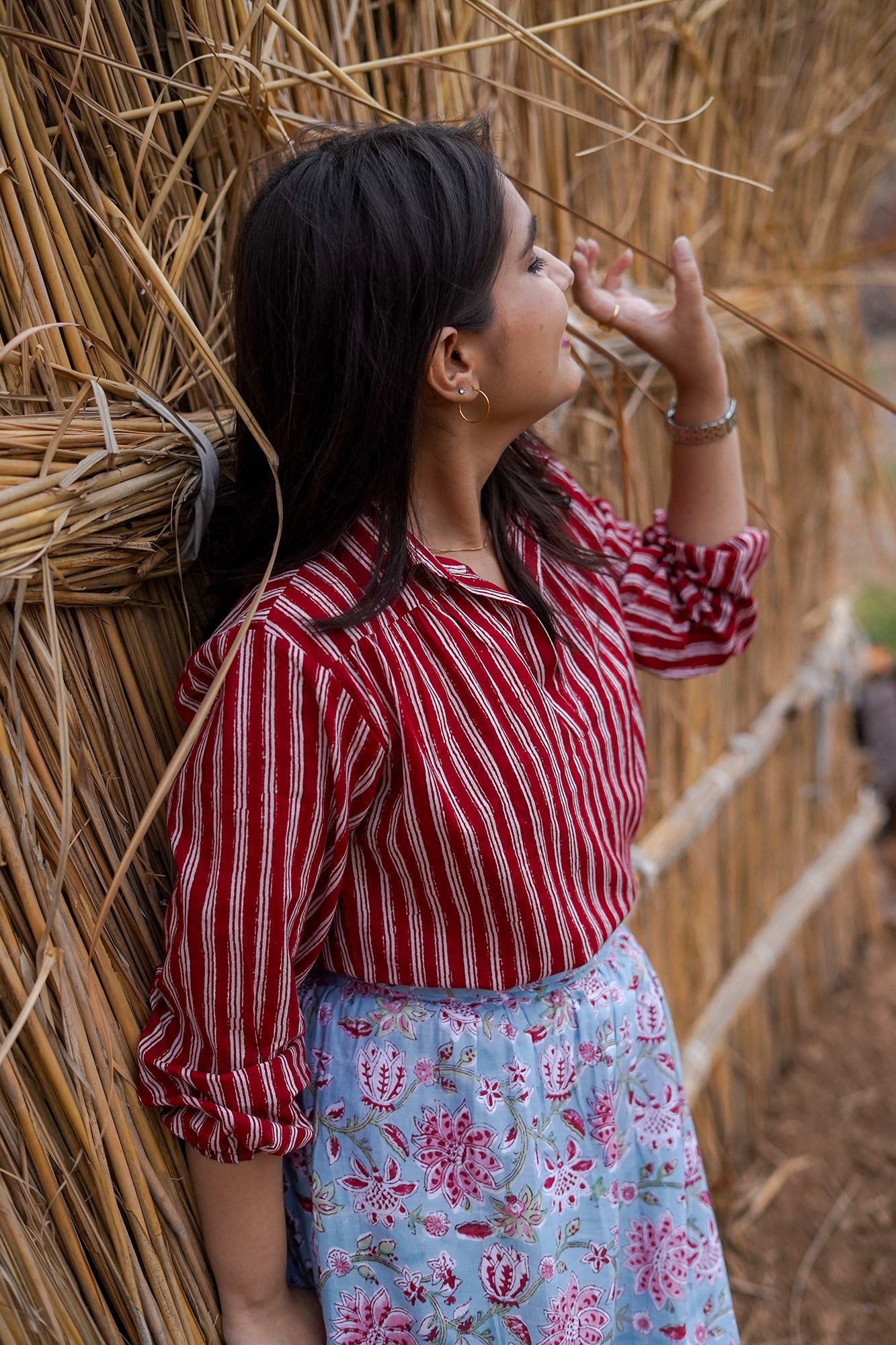 Hand Block Printed Collared Top