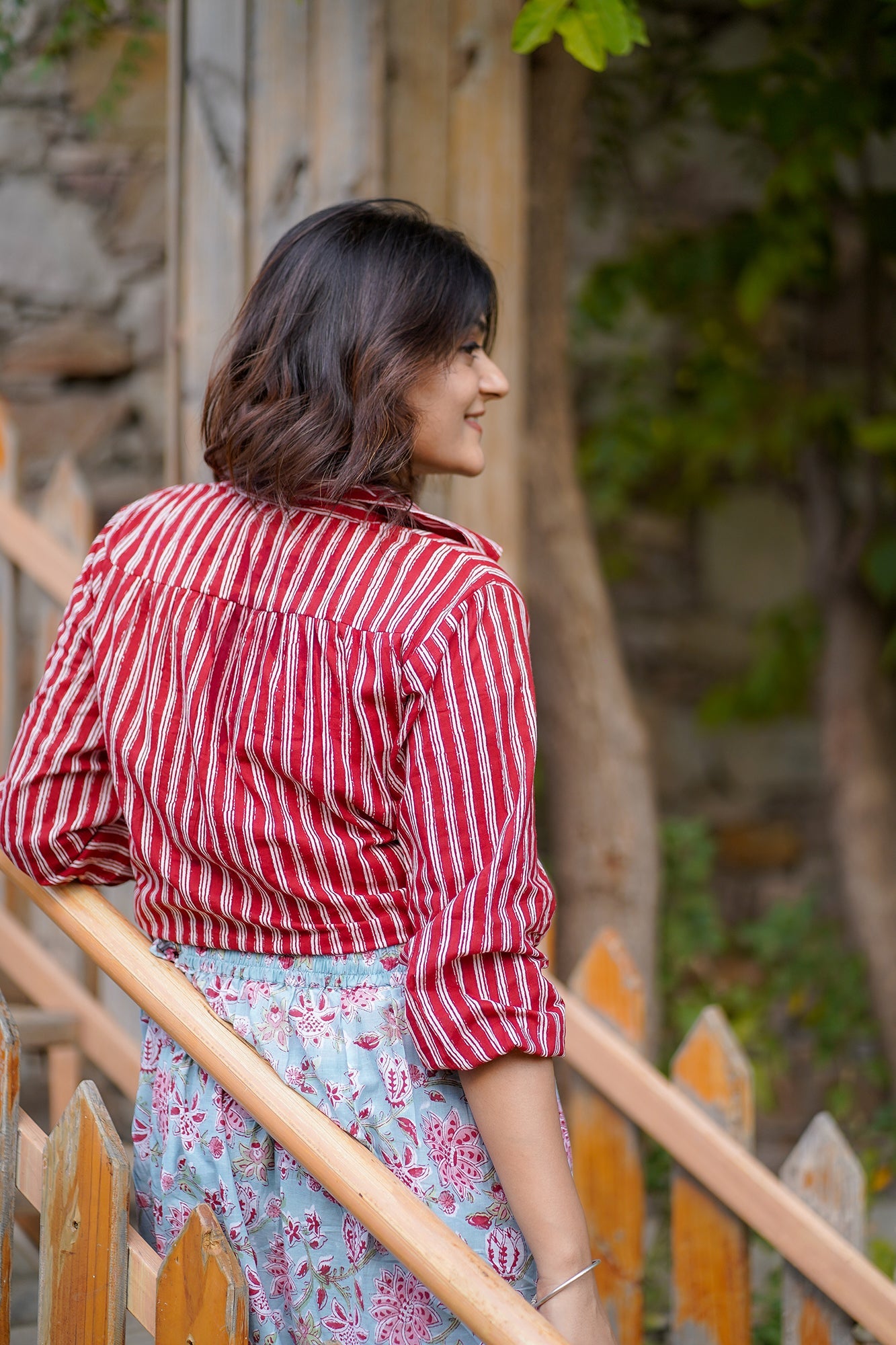 Hand Block Printed Collared Top