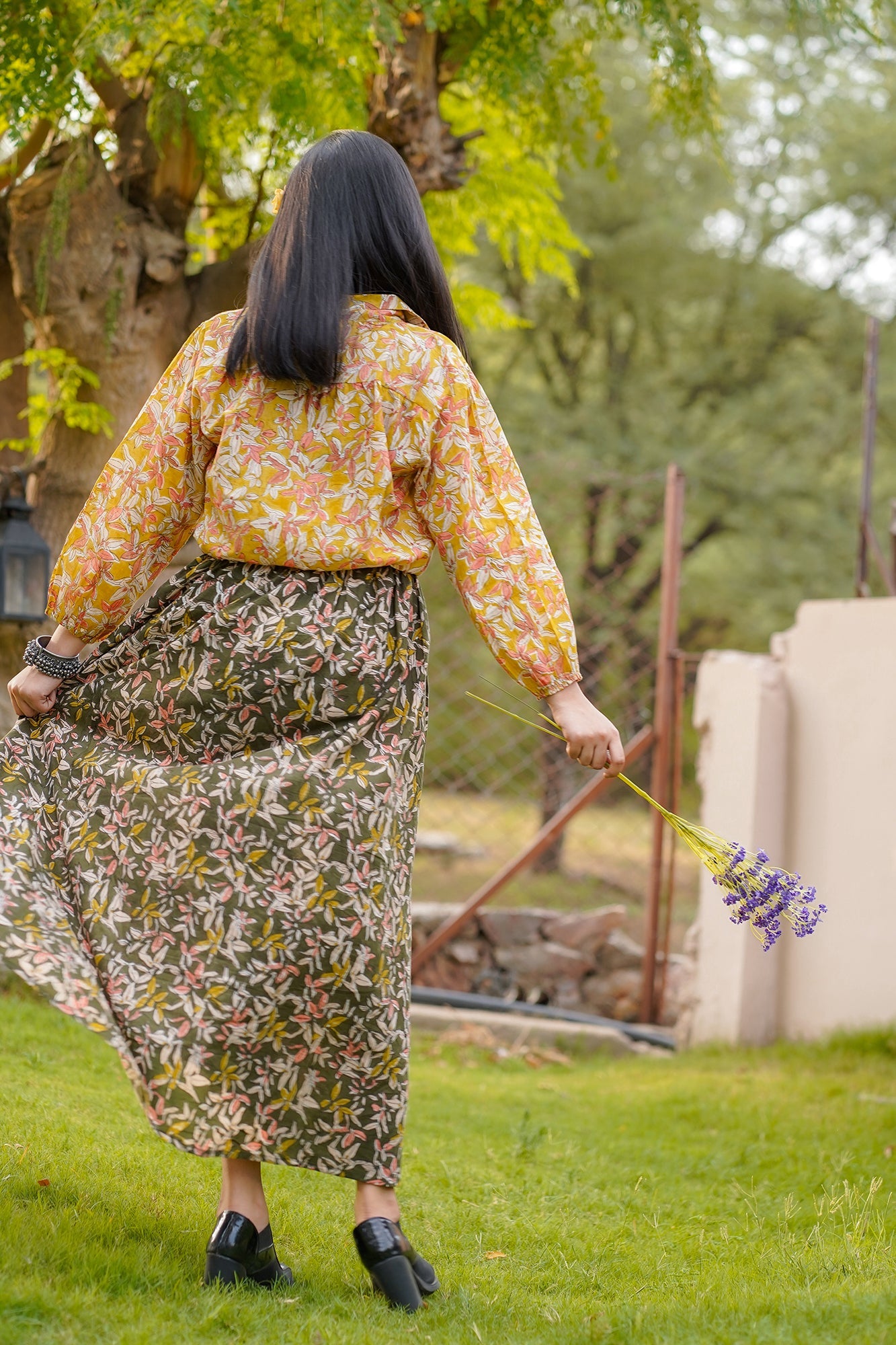 Hand Block Printed Collared Top