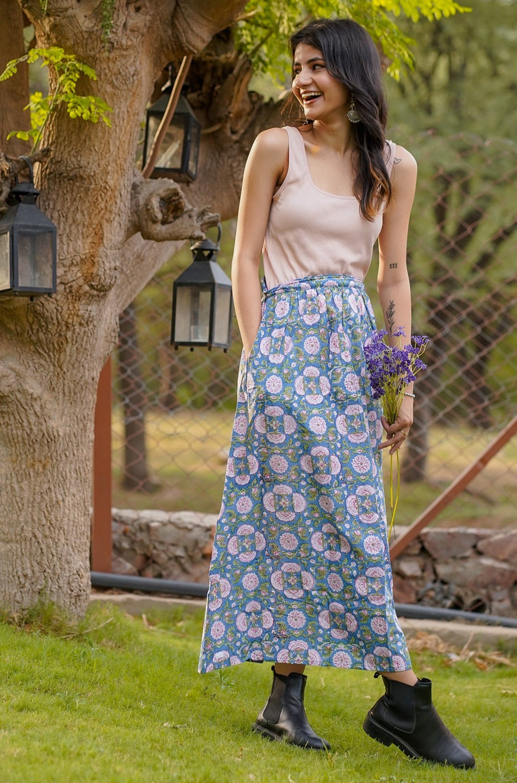 Hand Block Printed Skirt