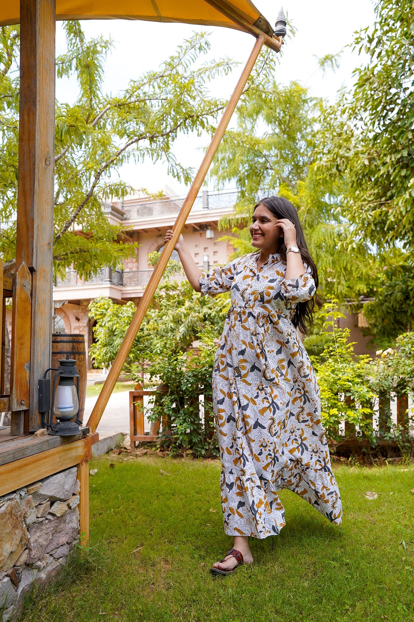 Hand Block Printed Tiered Maxi Dress